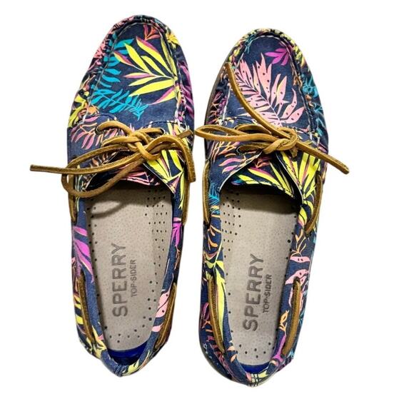 Sperry Top-Sider Women’s 6.5M Tropical Canvas Boat Shoes Multicolor Floral - Picture 2 of 8